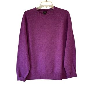J Crew Lambs Wool Crewneck Purple Knit Sweater Sz Large